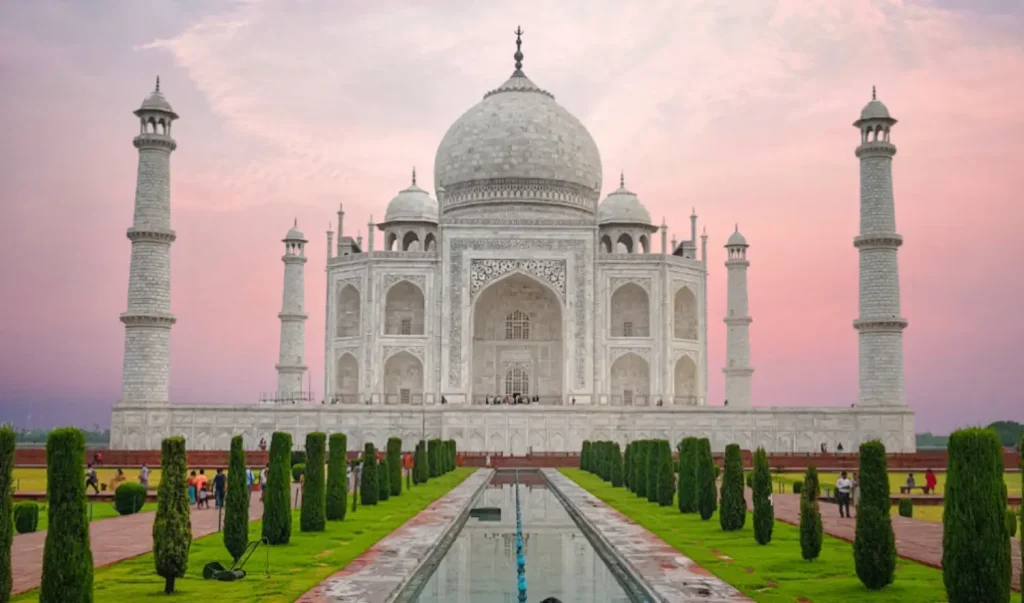 India Tour Packages 5 Travel With Vasco guests enjoying an India Group Tour at the Taj Mahal, the iconic symbol of love in Agra, India.