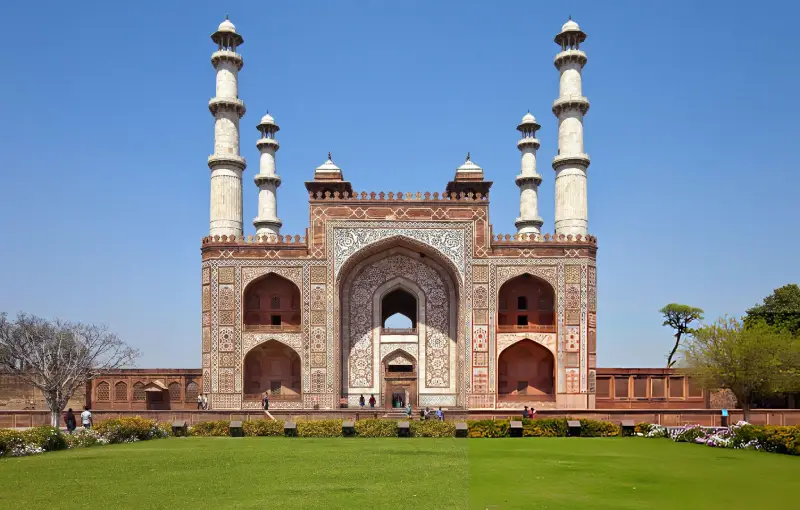Akbar's Tomb at Sikandra in Agra, visited during an India Group Tour as part of the Golden Triangle Tour with Travel With Vasco.